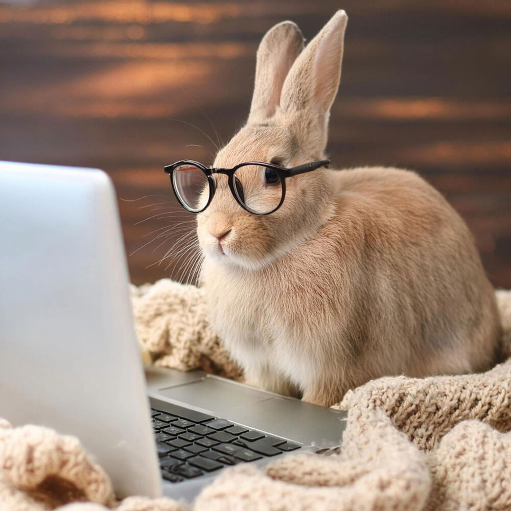 Humane Society Donations Bunny with Glasses